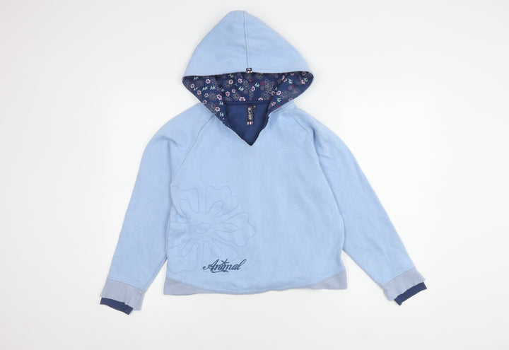 Animal Girls Blue Floral Pullover Hoodie 12 Years