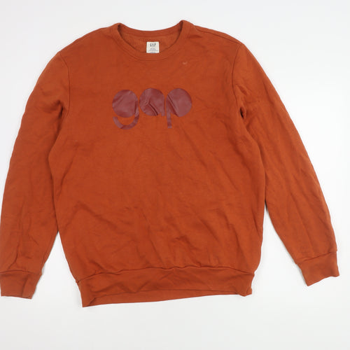 GAP Men's Brown Logo Pullover Sweatshirt L