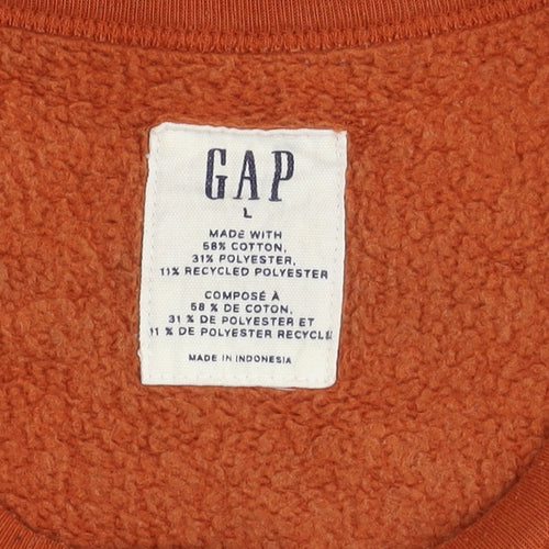 GAP Men's Brown Logo Pullover Sweatshirt L