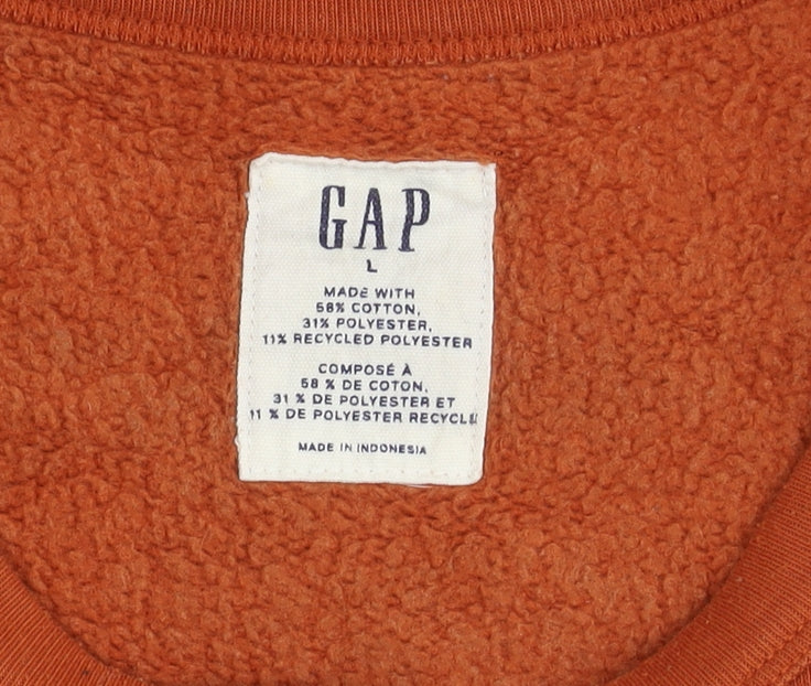 GAP Men's Brown Logo Pullover Sweatshirt L