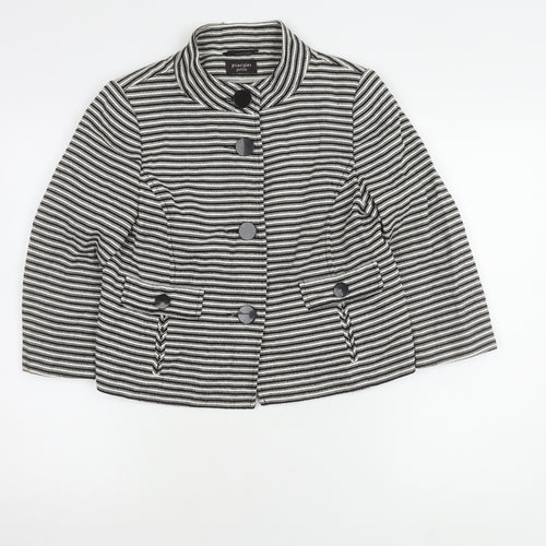 Principles Women's Black Striped Blazer Size 12