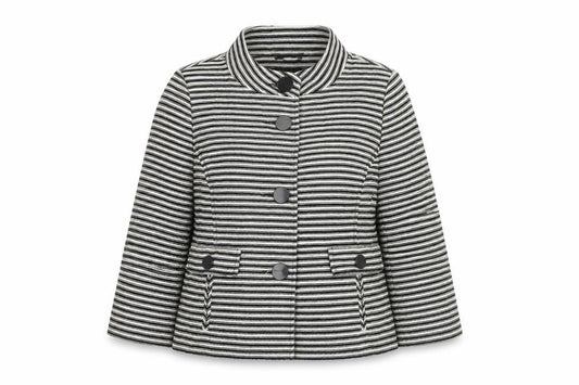 Front view of Principles Women's Black Striped Blazer, size 12