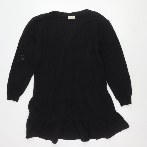 Hush Black Dress, Women, Size 6, Long Sleeve, Ruffle Accents