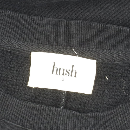 Hush Black Dress, Women, Size 6, Long Sleeve, Ruffle Accents
