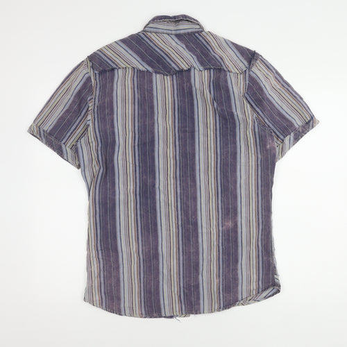 Brave Soul Men's Multicoloured Striped Shirt, Size L
