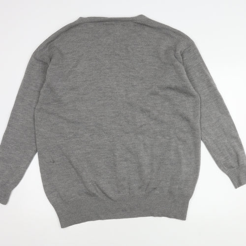 Cath Kidston Grey Wool Pullover Women M Floral Jumper