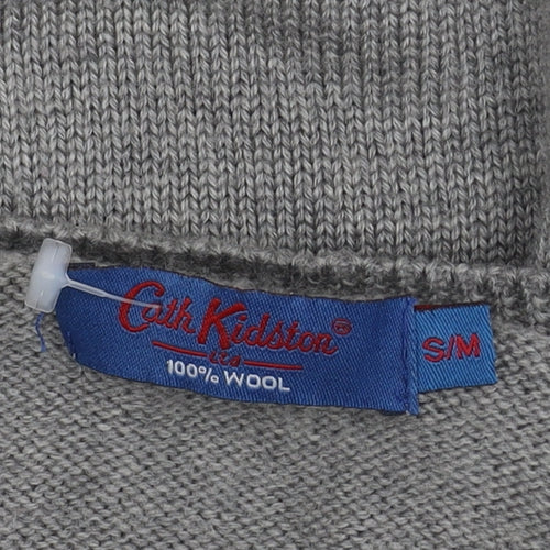 Cath Kidston Grey Wool Pullover Women M Floral Jumper