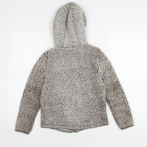Peter Storm Grey Girls Flecked Hooded Parka Jacket 9-10Y