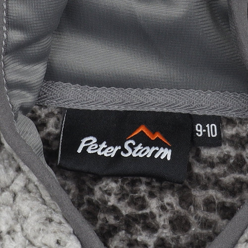 Peter Storm Grey Girls Flecked Hooded Parka Jacket 9-10Y