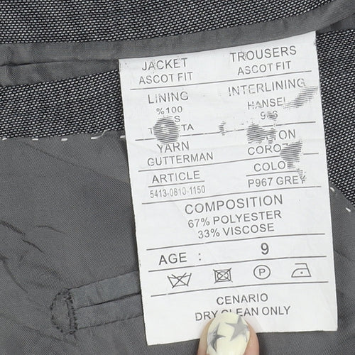 Cenario Boys' Grey Suit Set, 9 Years, Two-Button Jacket