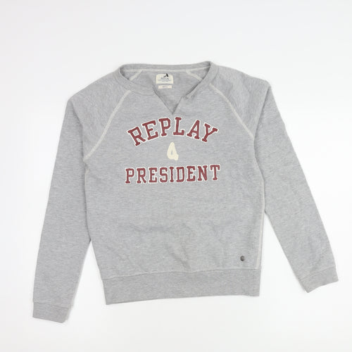 Replay Unisex Grey Pullover Sweatshirt, Size S