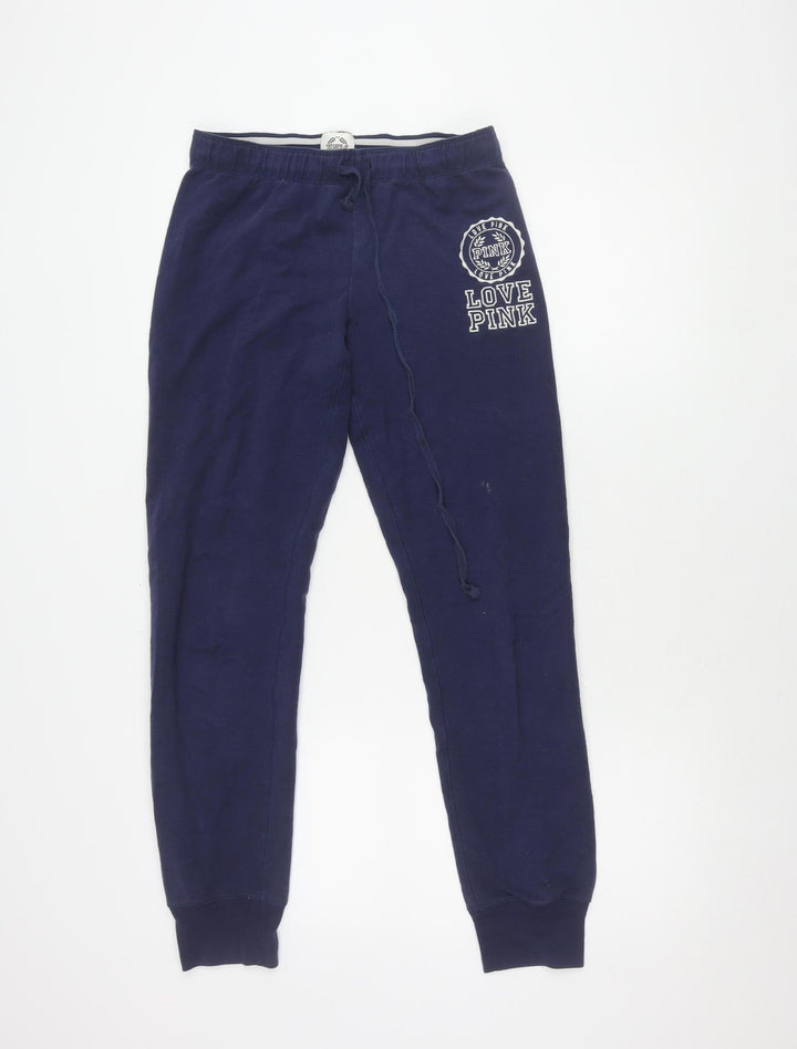 PINK Women's Blue Jogger Trousers, S, Elastic Waist