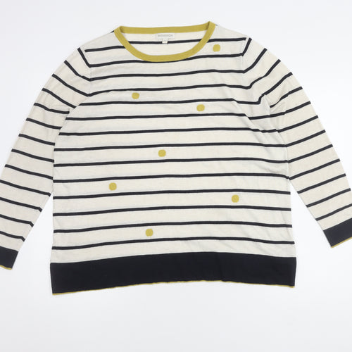 Monsoon Women's Ivory XL Striped Pullover Jumper
