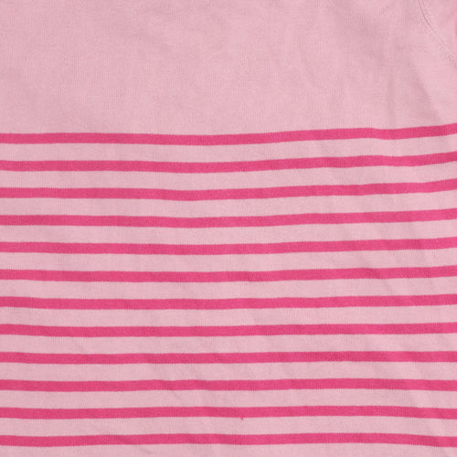Joules Women's Pink Striped Cardigan Size 14