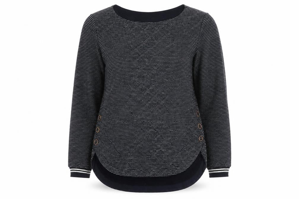 Front view of Sandwich Women's Blue Striped jumper S