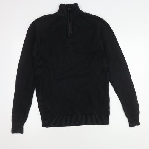Kangol Men's Black High Neck Full Zip Jumper M