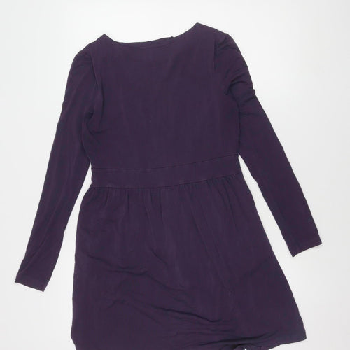 Joules Women's Purple Cotton Dress, Size 12, Scoop Neck