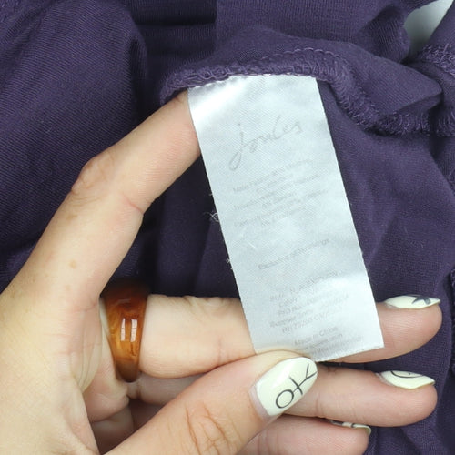 Joules Women's Purple Cotton Dress, Size 12, Scoop Neck