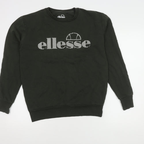 Ellesse Men's Black Graphic Print Pullover Sweatshirt S