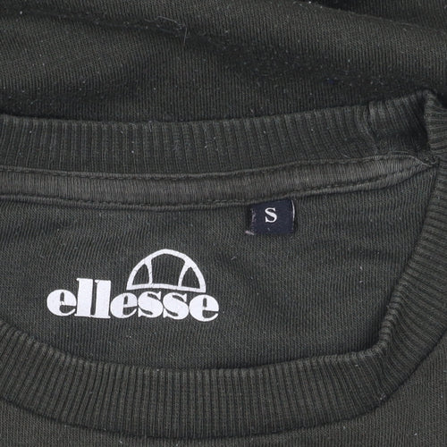 Ellesse Men's Black Graphic Print Pullover Sweatshirt S