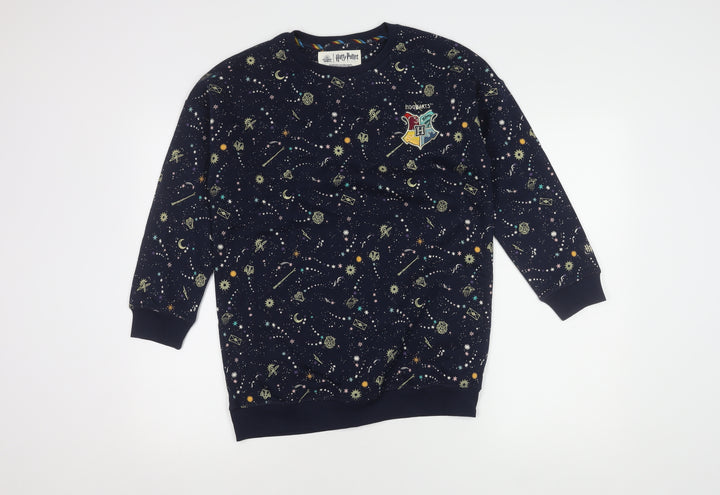 M&S Girls Blue Harry Potter Sweatshirt, 11-12 Years, Embroidered