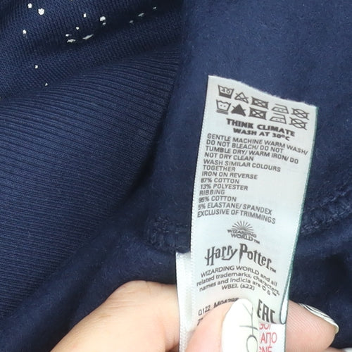 M&S Girls Blue Harry Potter Sweatshirt, 11-12 Years, Embroidered