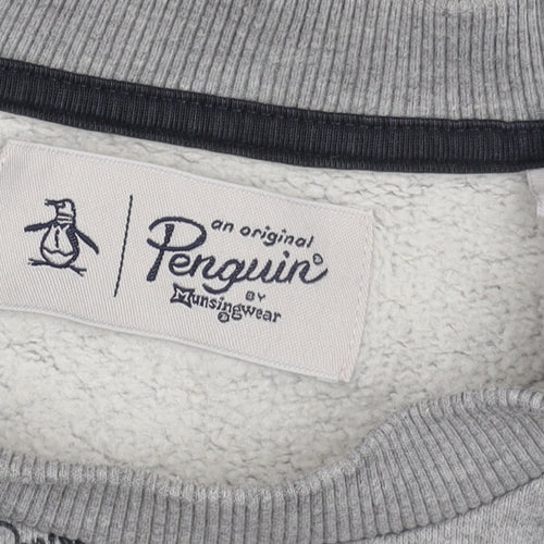 Original Penguin Men's Grey Logo Sweater Medium Pullover