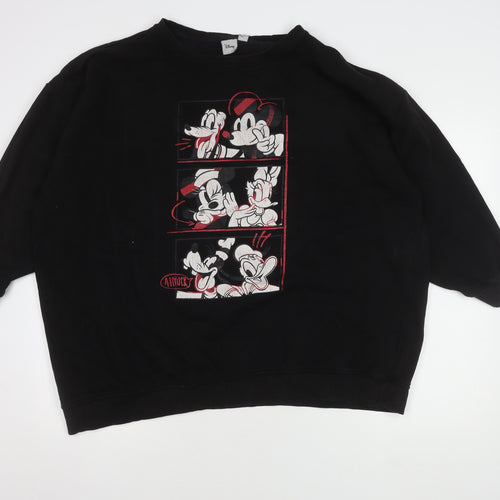 Disney Black Unisex Pullover Sweatshirt - Mickey Mouse Print