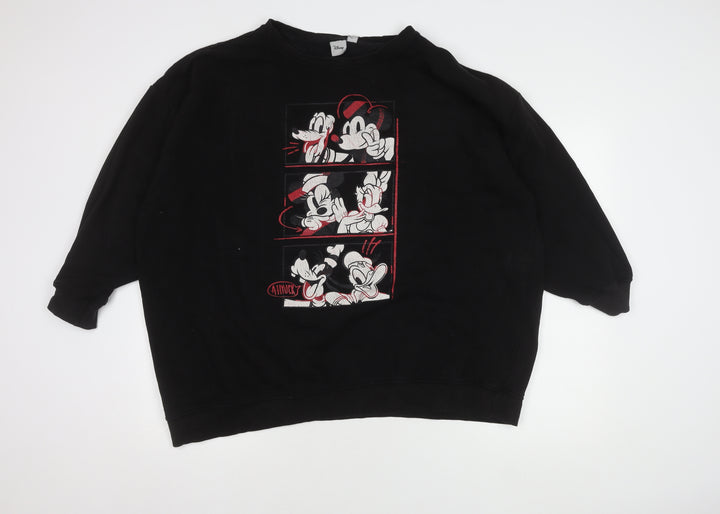 Disney Black Unisex Pullover Sweatshirt - Mickey Mouse Print