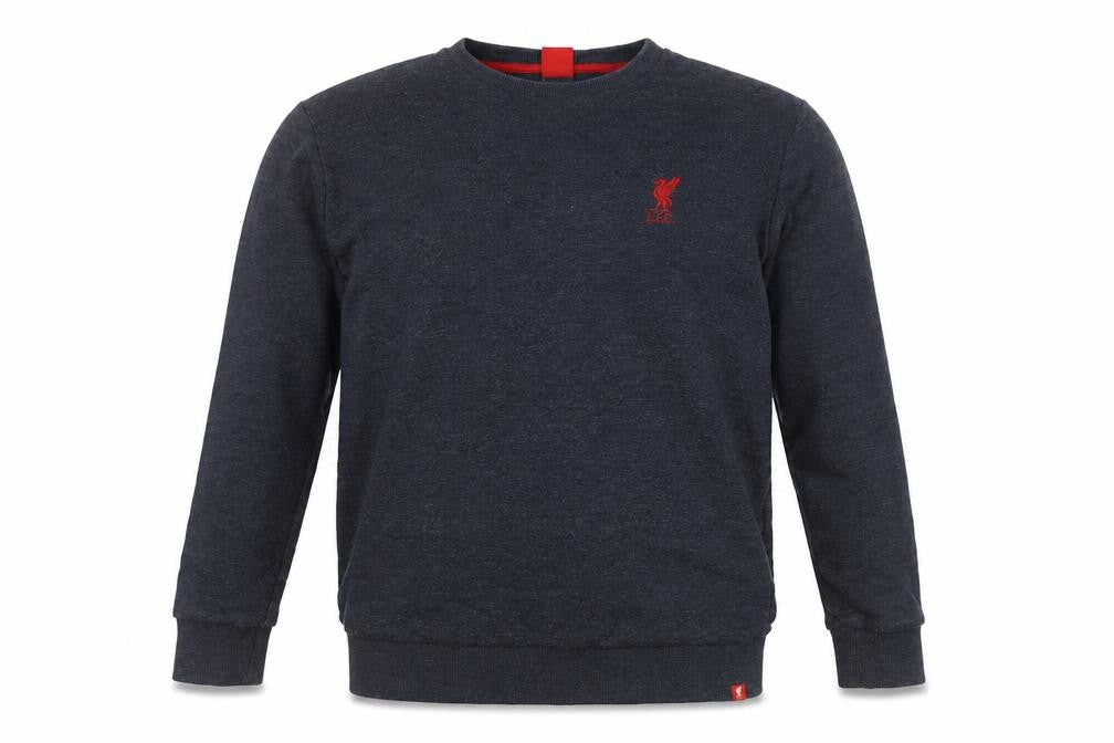 Front view of LFC Men's Black Crew Neck Sweatshirt, Large, Sports Style