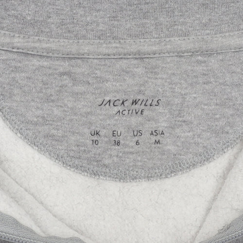 Jack Wills Women's Grey Zip Sweatshirt, Size 10