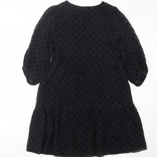 Oliver Bonas Women's Black Polka Dot Dress Size 8