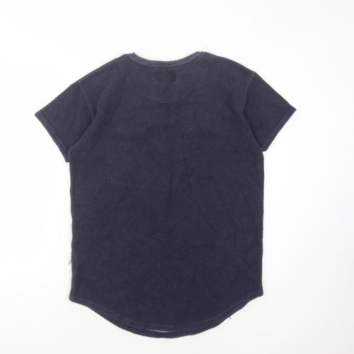 SikSilk Men's Blue Crew Neck T-Shirt, Size M
