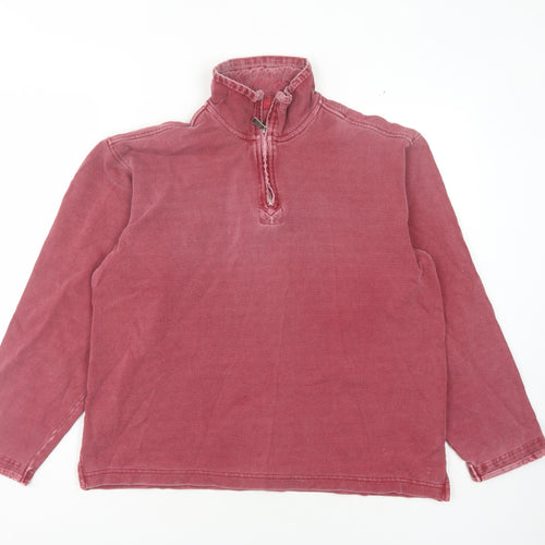 BHV Men's Red 1/4 Zip Sweatshirt Size S