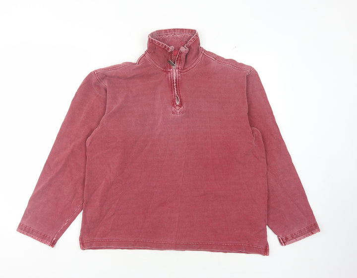 BHV Men's Red 1/4 Zip Sweatshirt Size S