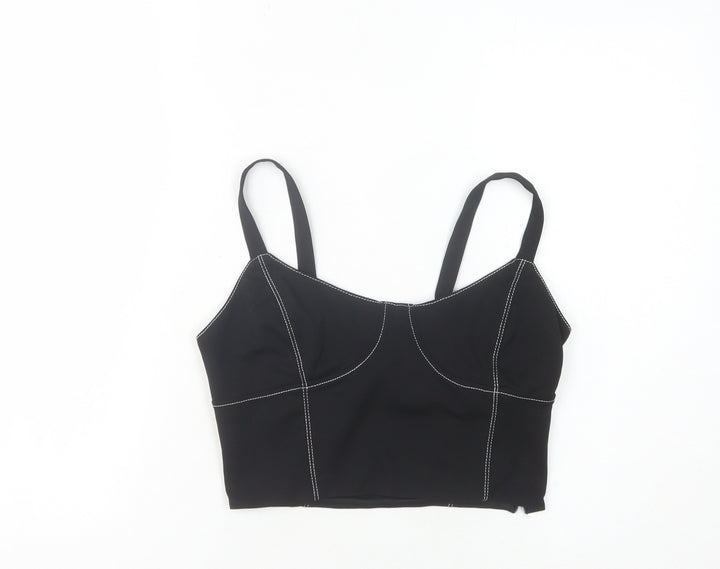 Bershka Women's Black Camisole Tank Top, Size S, Casual Style