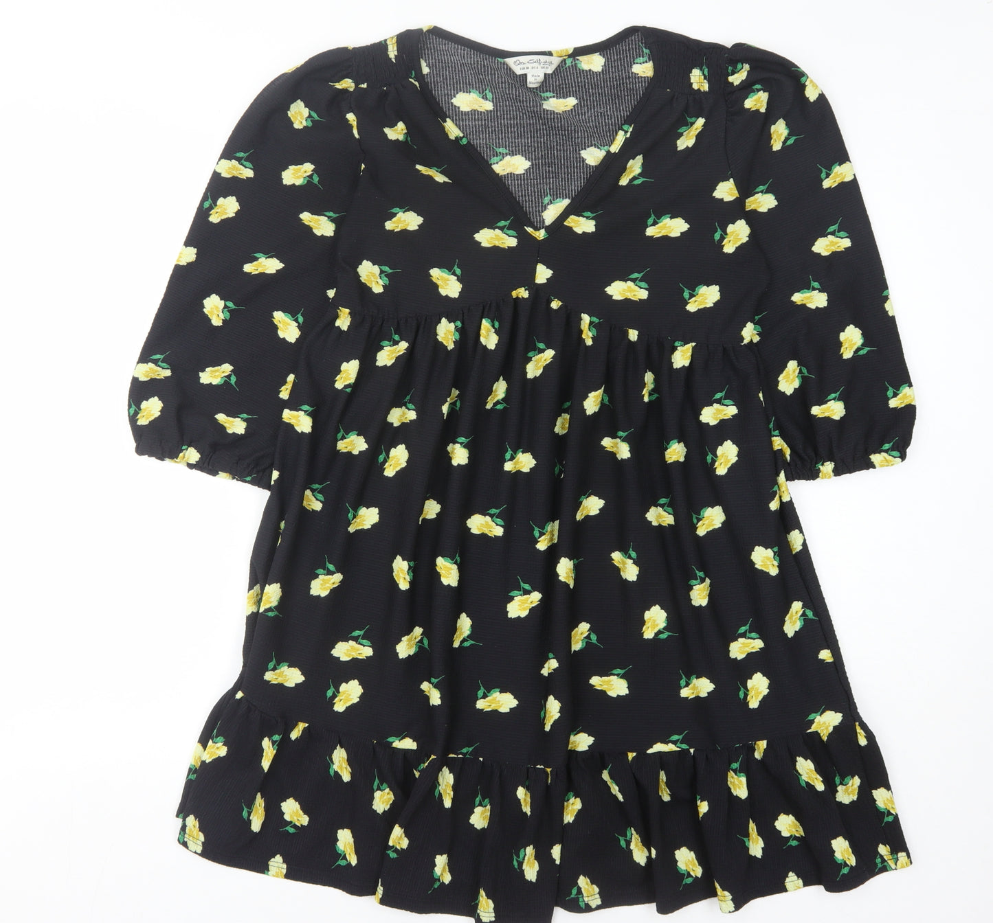 Miss Selfridge Women's Black Floral Dress UK 10