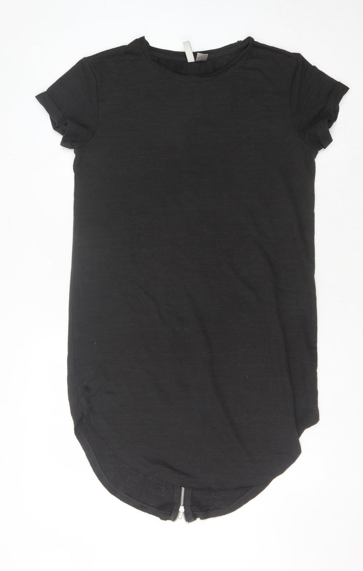 H&M Women's Black T-Shirt Dress, S, Crew Neck, Short Sleeve