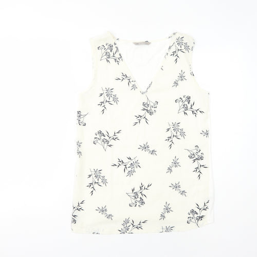 Marks and Spencer Women's Ivory Floral Top Size 8
