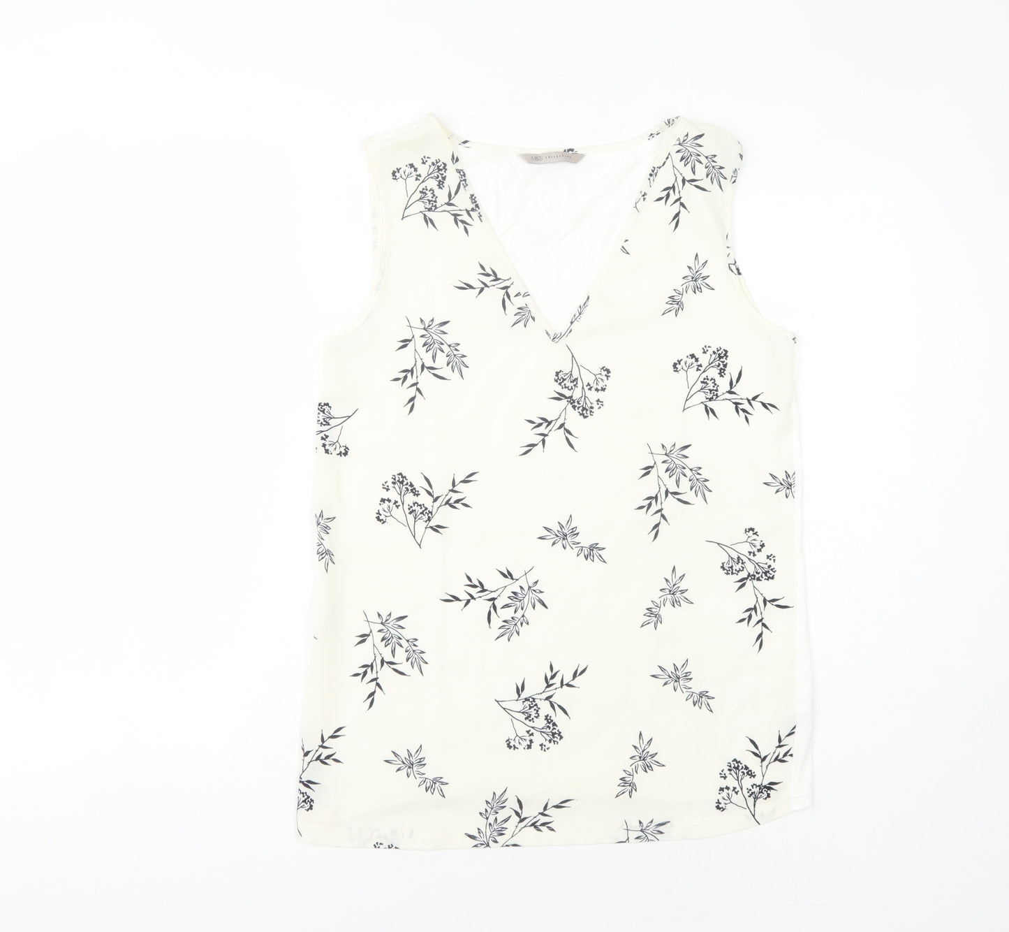 Marks and Spencer Women's Ivory Floral Top Size 8