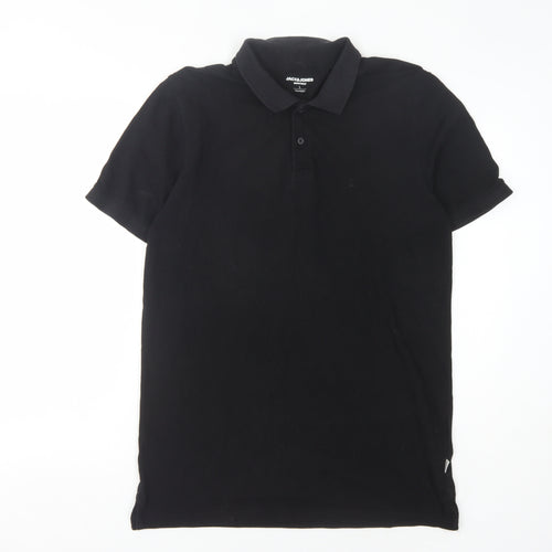 Jack & Jones Men's Black Polo Shirt Size L