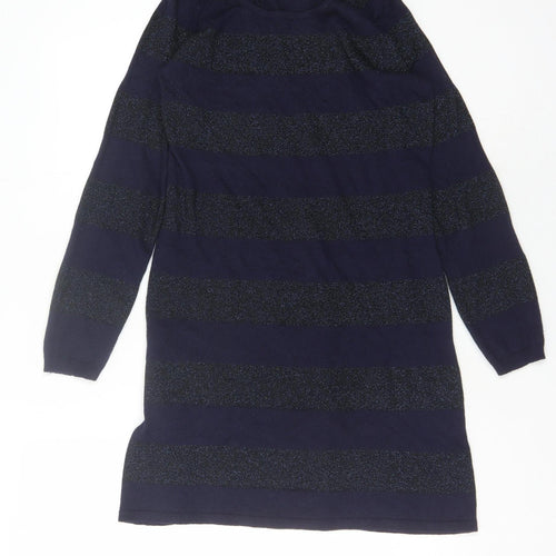 Marks and Spencer Women's Blue Striped Pullover Jumper