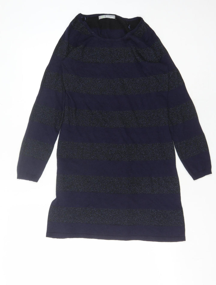 Marks and Spencer Women's Blue Striped Pullover Jumper