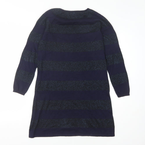 Marks and Spencer Women's Blue Striped Pullover Jumper