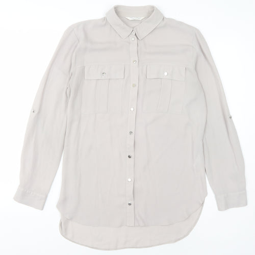 Women's Grey Button-Up Shirt Size 10
