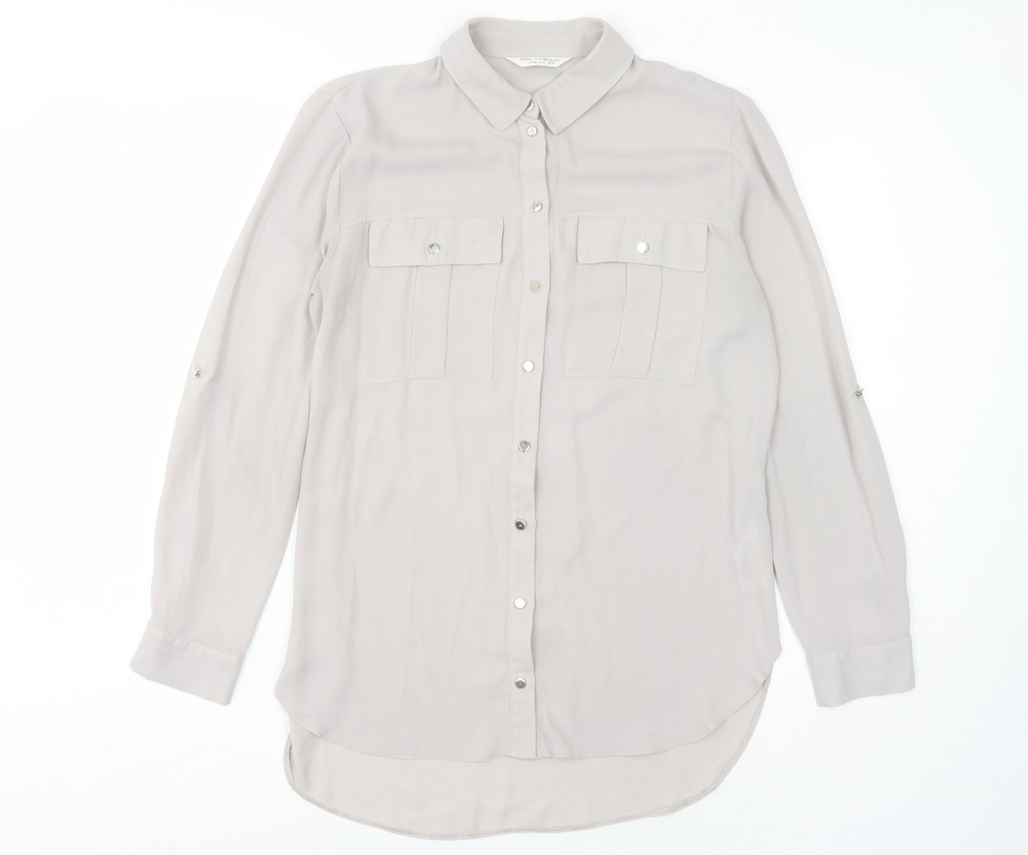 Women's Grey Button-Up Shirt Size 10