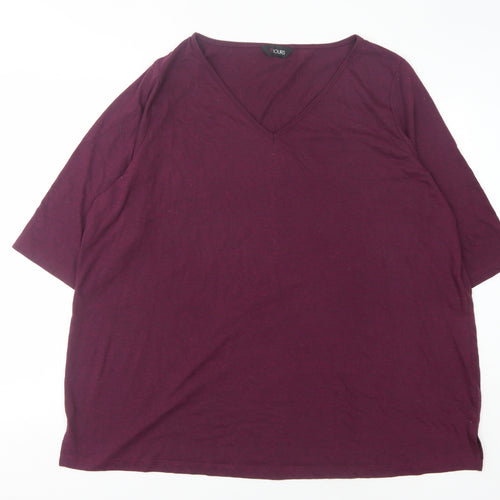 Yours Women's Purple V-Neck Shirt 22-24 Plus