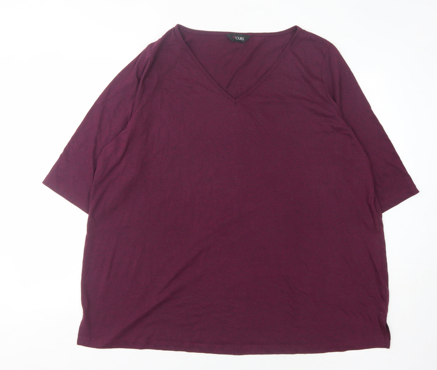Yours Women's Purple V-Neck Shirt 22-24 Plus