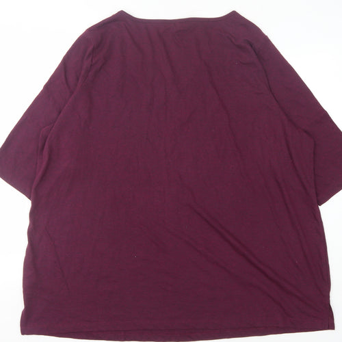 Yours Women's Purple V-Neck Shirt 22-24 Plus