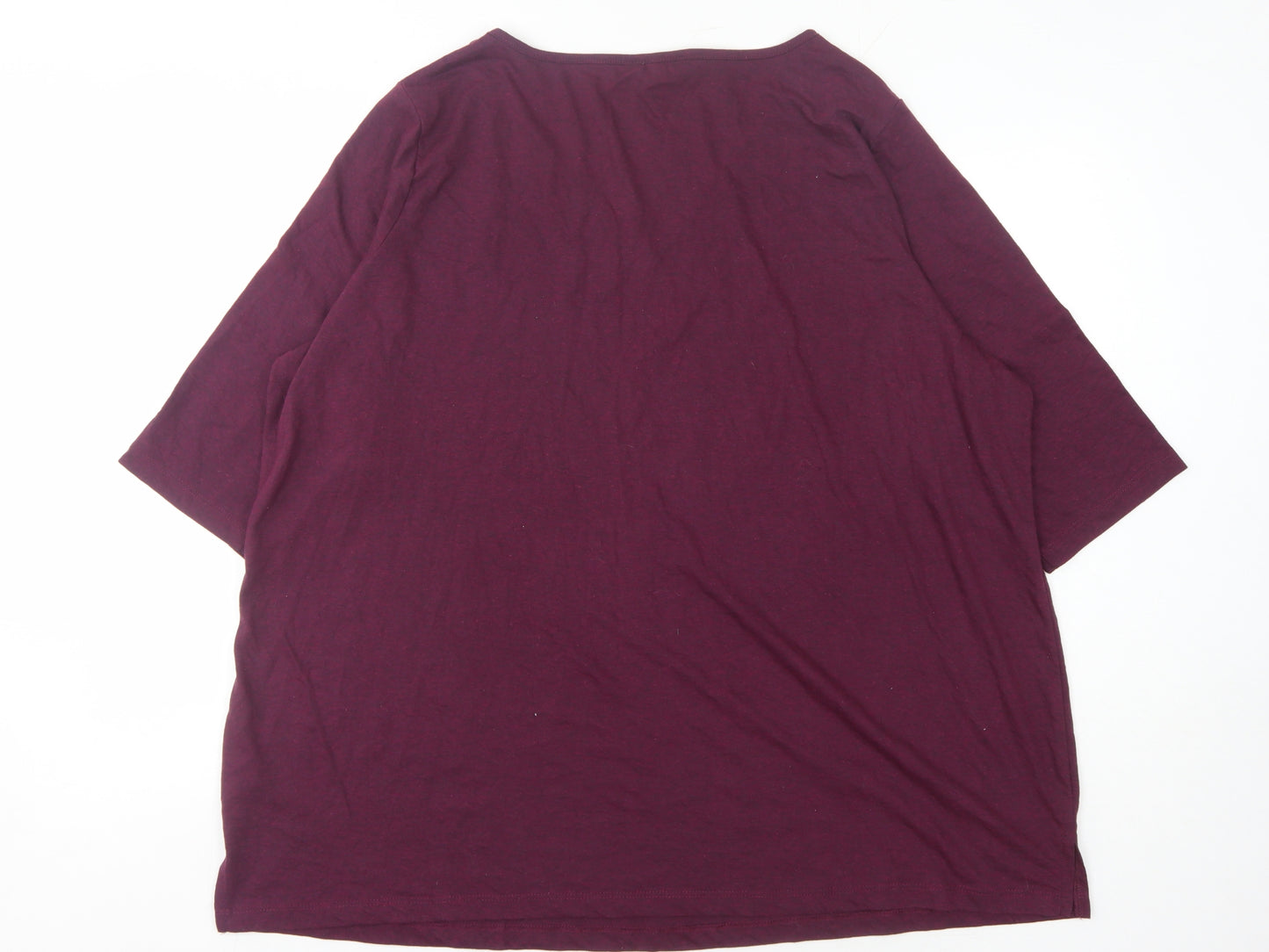 Yours Women's Purple V-Neck Shirt 22-24 Plus
